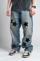 Custom Leather Star Jeans-Kalhoty-Custompantsprg-pikastore.cz