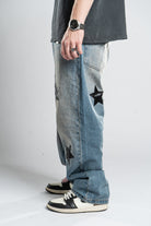 Custom Leather Star Jeans-Kalhoty-Custompantsprg-pikastore.cz