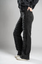 Custom WMNS Distressed Black Jeans-Kalhoty-Custompantsprg-pikastore.cz