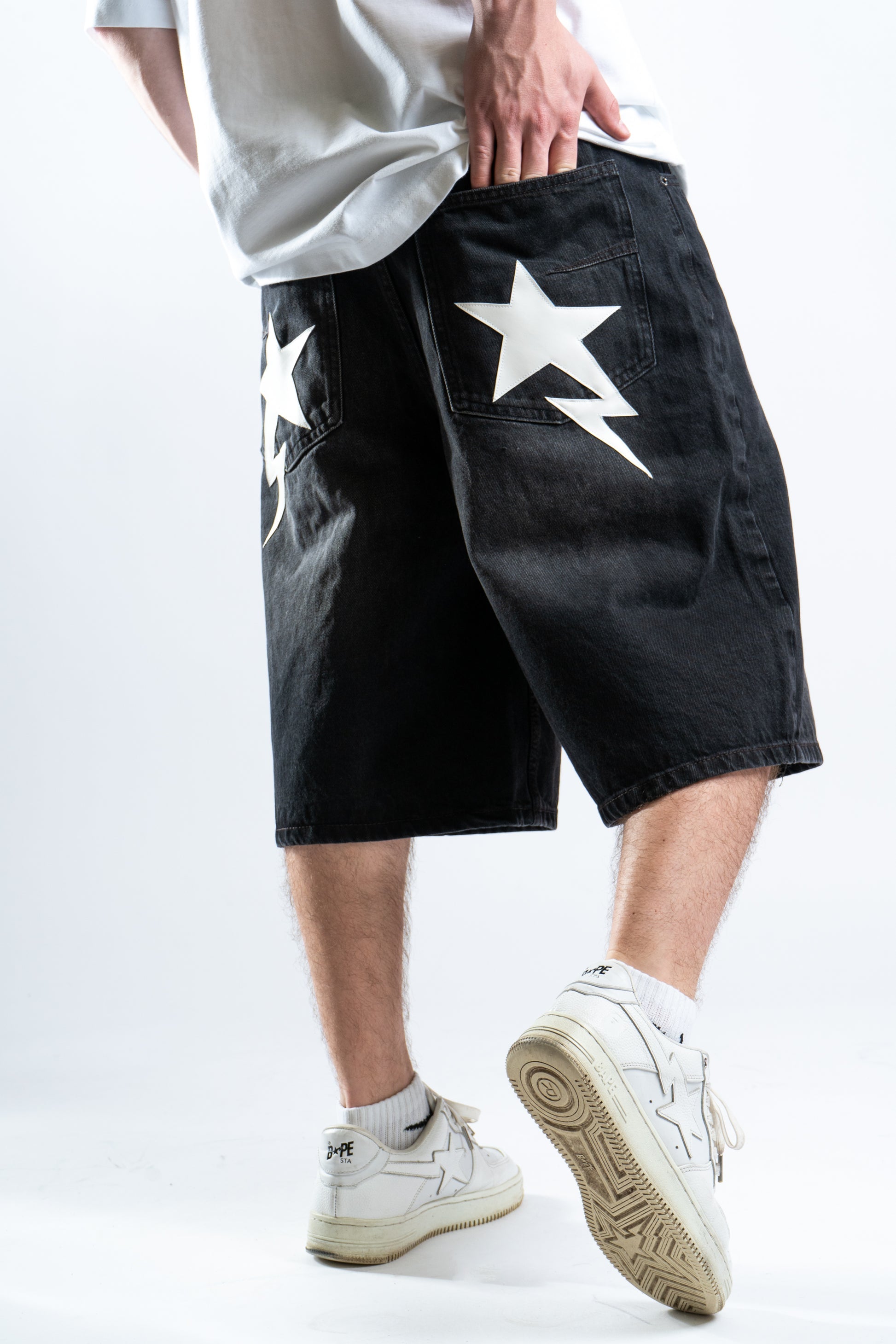 Custom Star Shorts Black v1-Kalhoty-Custompantsprg-pikastore.cz