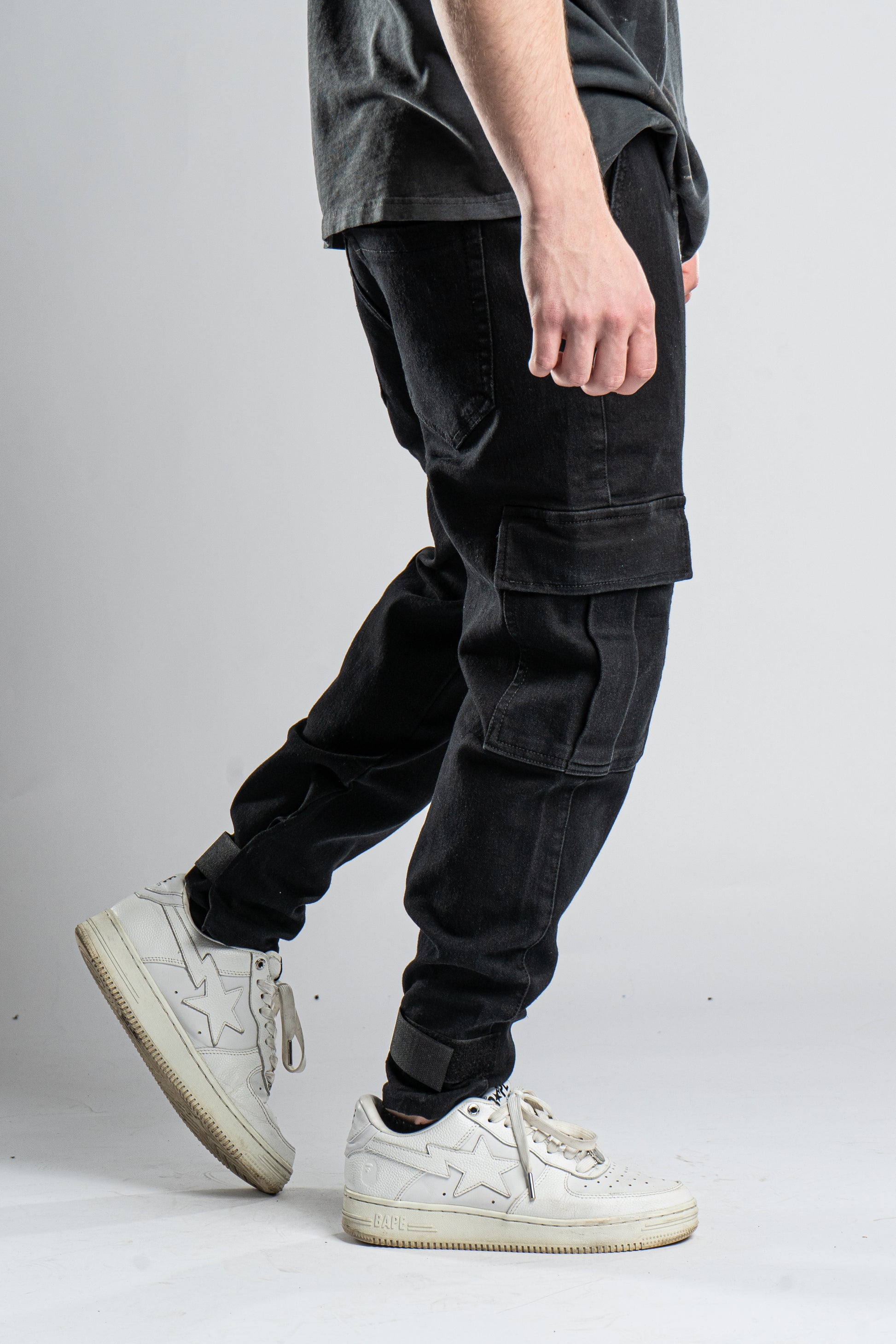 Custom Cargo Pants Black Jeans-Kalhoty-Custompantsprg-pikastore.cz