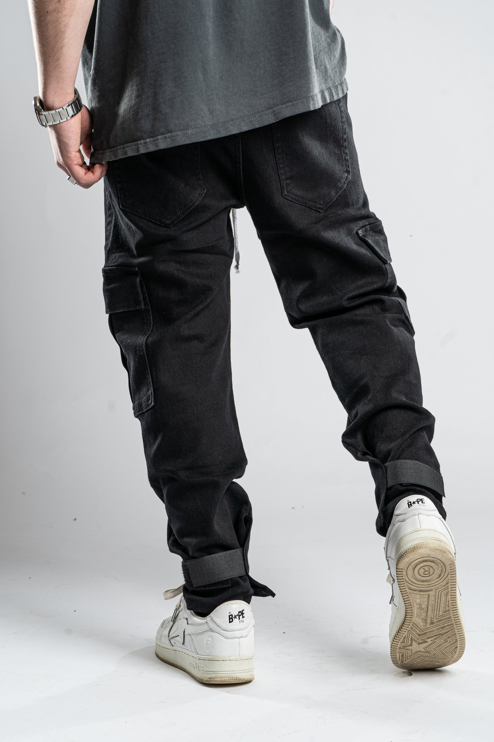 Custom Cargo Pants Black Jeans-Kalhoty-Custompantsprg-pikastore.cz