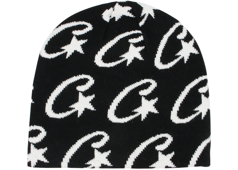 Corteiz Cstarz Monogram Beanie Black-Corteiz-pikastore.cz