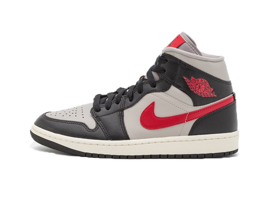 Nike Jordan 1 Mid Black College Grey Gym Red (Women's)