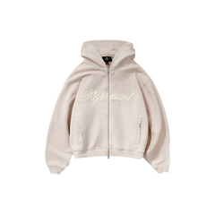 Represent Script Logo Zip Hoodie Concrete