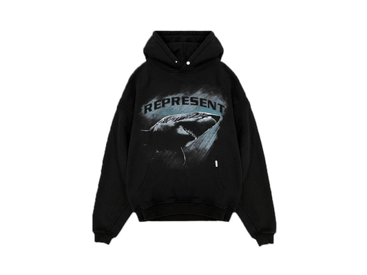 Represent Shark Hoodie Jet Black