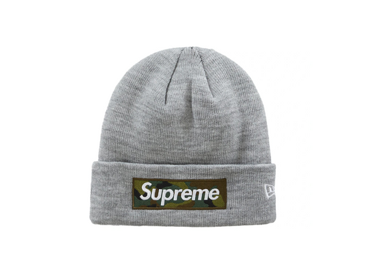 Supreme New Era Box Logo Beanie (FW23) Heather Grey