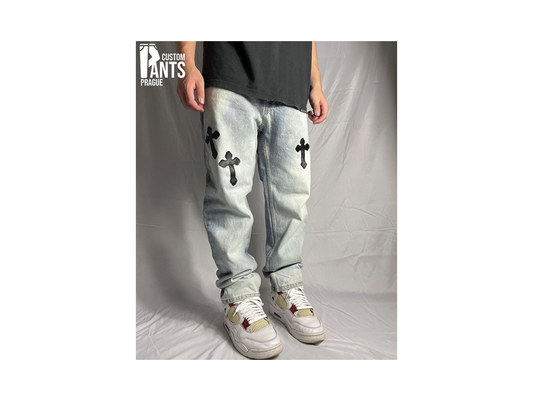 Bleached Cross Jeans