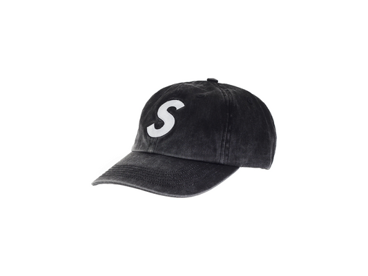 Supreme Pigment Print S Logo 6-Panel (FW23) Washed Black