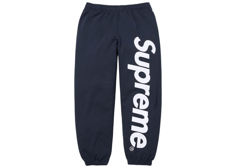 Supreme Satin Applique Sweatpant Navy-Supreme-pikastore.cz