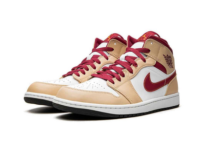 Nike Jordan 1 Mid Light Curry Cardinal