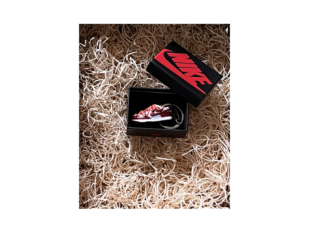 3D Keychain Nike Dunk Low Off-White University Red