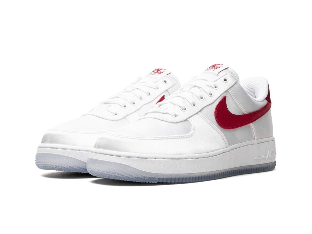 Nike Air Force 1 Low '07 Satin White Varsity Red (Women's)