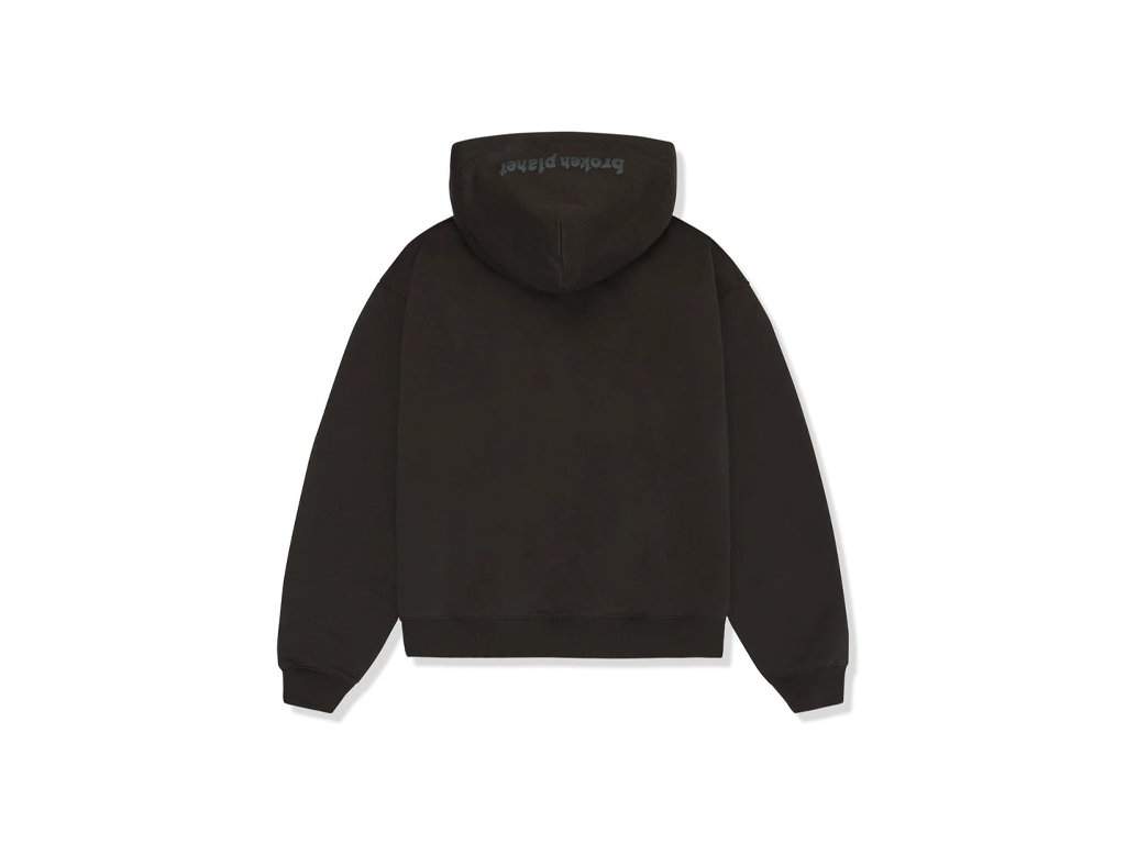 Broken Planet Zip Up Hoodie Soot Black