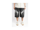Custom Leather Tribal Shorts Black-Kalhoty-Custompantsprg-pikastore.cz