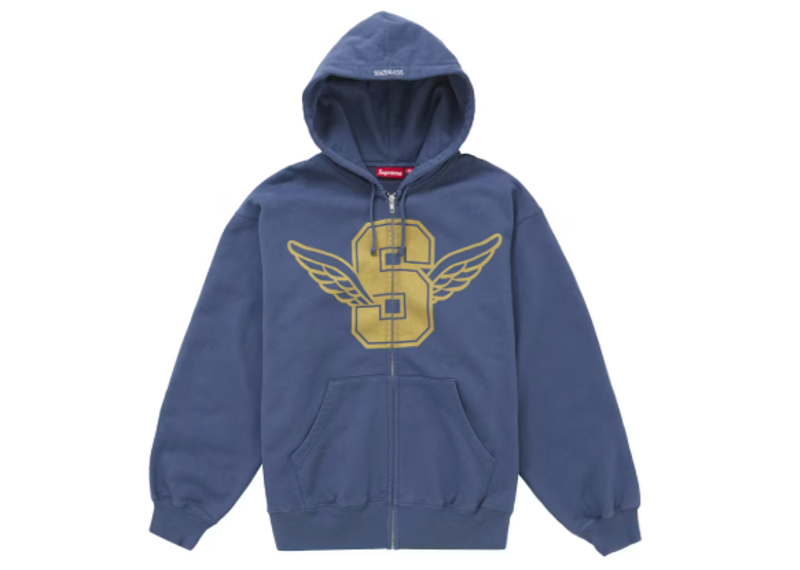 Supreme Wings Zip Up Hooded Sweatshirt Dark Blue-Supreme-pikastore.cz