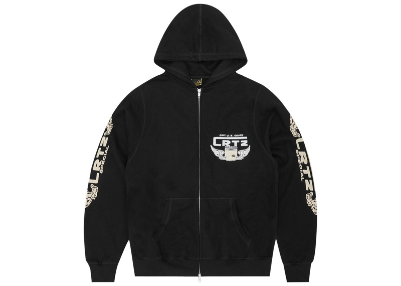Corteiz Gasolina Double Zip Hoodie Black-Corteiz-pikastore.cz