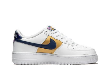 Nike Air Force 1 Low '07 LV8 White Blue Void Metallic Gold (GS)