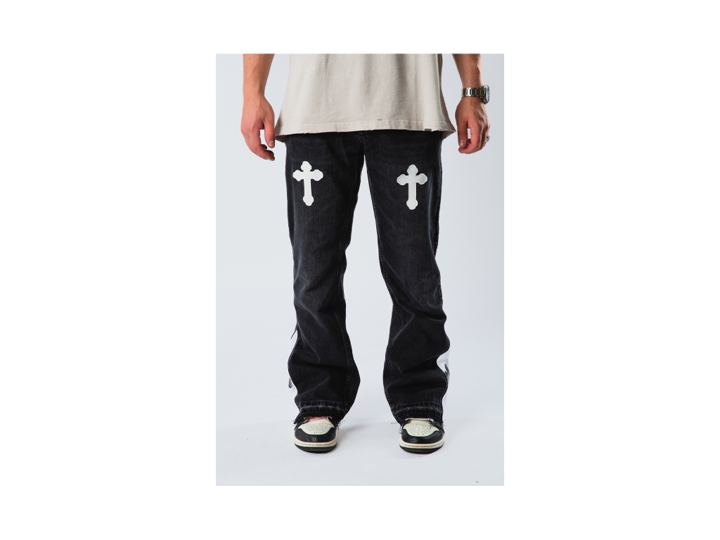 Custom Flared Cross Jeans