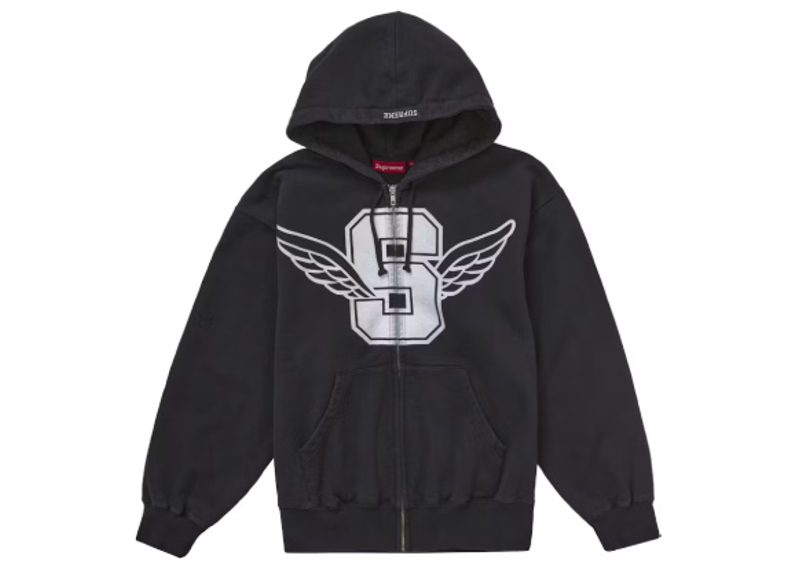 Leather AppliquéZip Up Hooded Sweatshirt Supreme Leather Appliqué Zip Up Hooded Sweatshirt (SS25) - $228