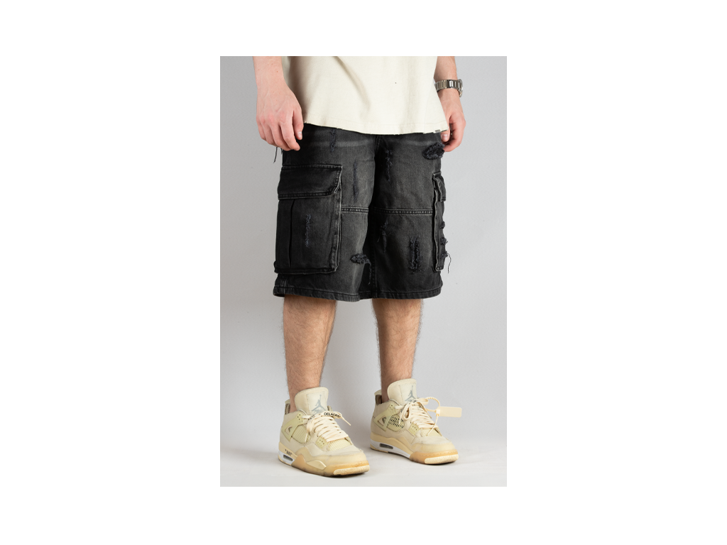 Custom Distressed Cargo Shorts