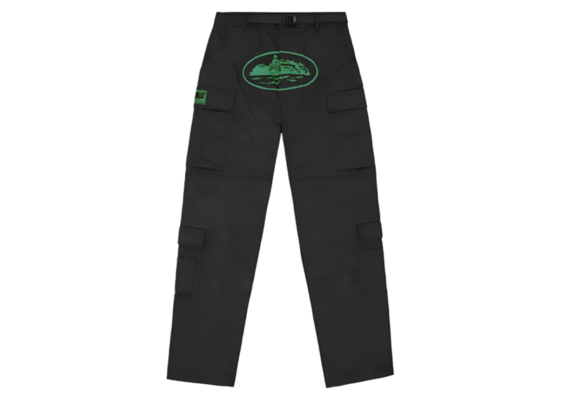 Corteiz Mula Guerillaz Cargos Black/Green-Corteiz-pikastore.cz