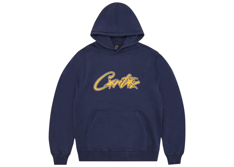Corteiz Satin Applique Allstarz Hoodie Navy-Corteiz-pikastore.cz