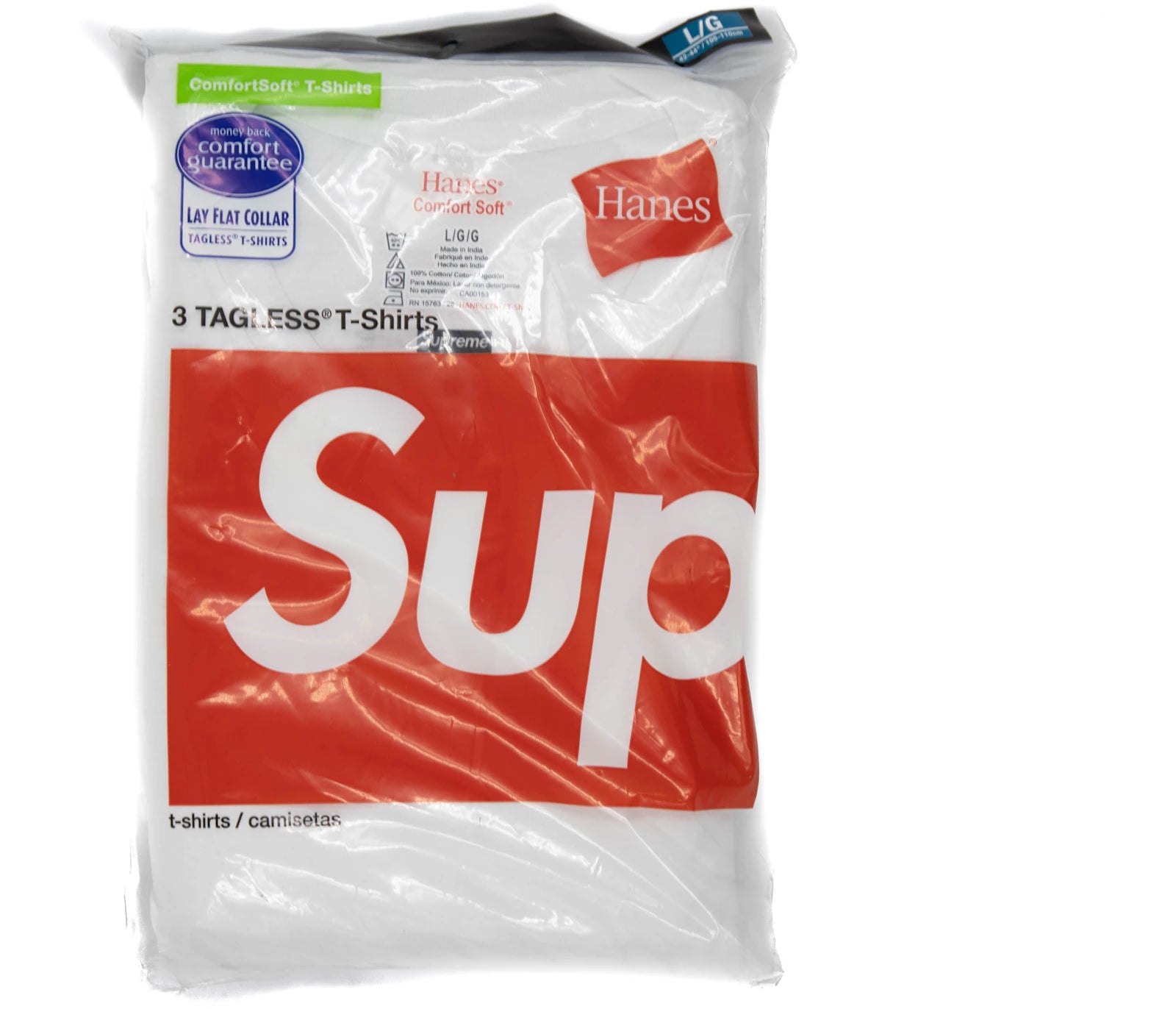 Supreme Hanes Tagless Tees (3 Pack) White-Supreme-pikastore.cz