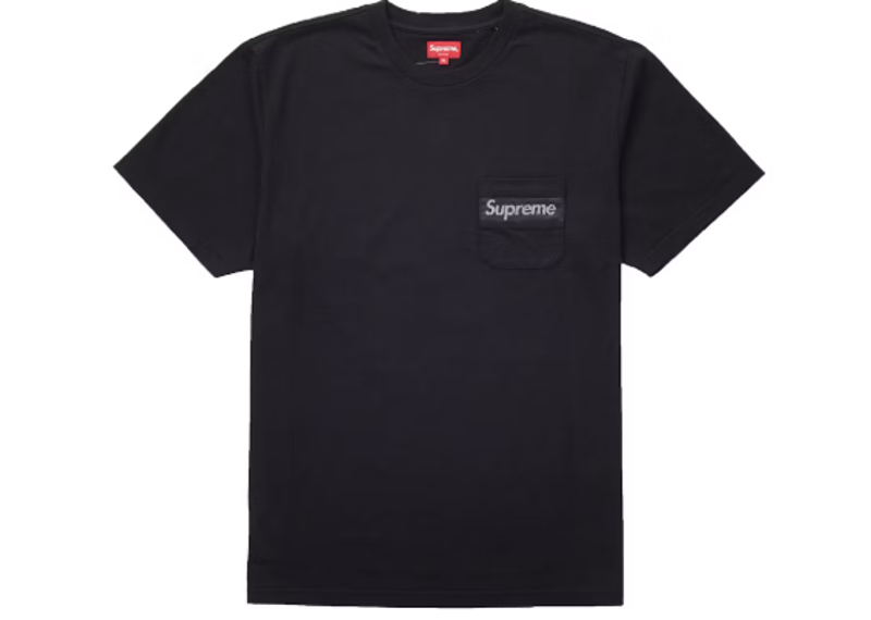 Supreme Mesh Stripe Pocket Tee Black-Supreme-pikastore.cz