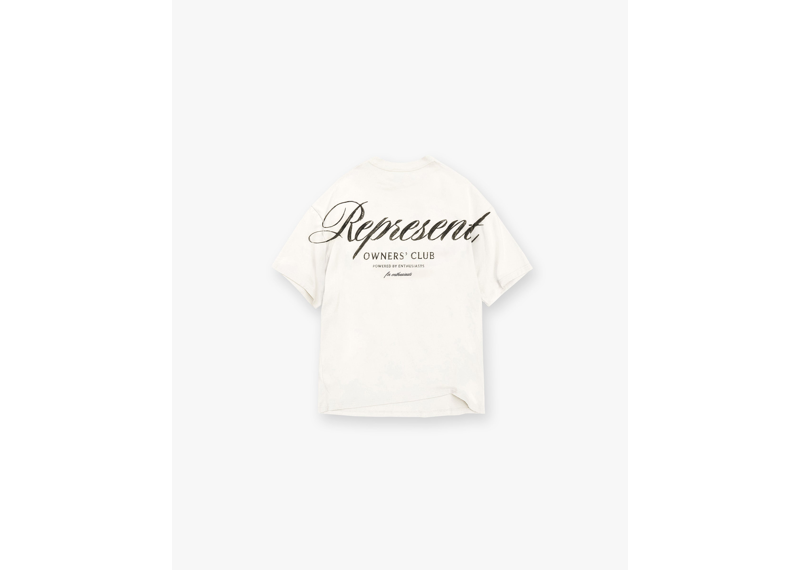 Represent Owners Club Script T-Shirt Flat White