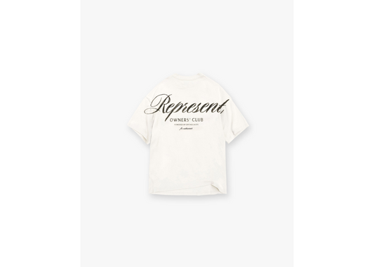 Represent Owners Club Script T-Shirt Flat White