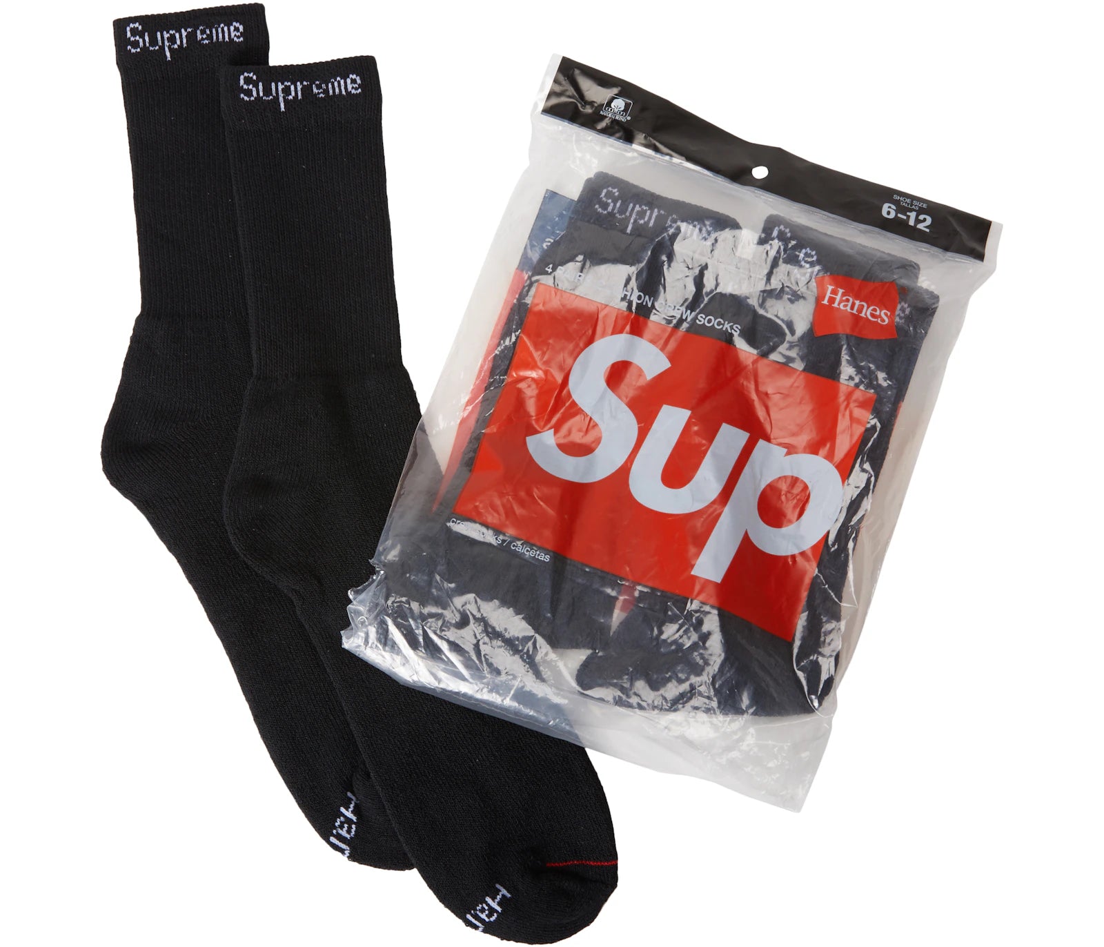 Supreme Hanes Socks (4 Pack) Black-Supreme-pikastore.cz