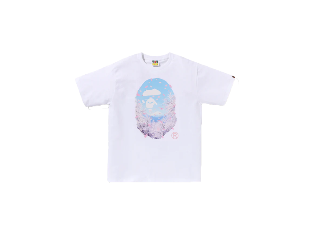 A Bathing Ape Men Japanese Sakure Light Blue Tee-Bape-pikastore.cz