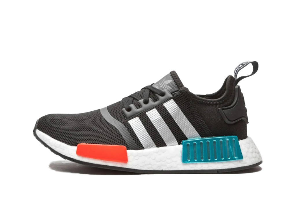 Adidas NMD R1 Core Black Silver Metallic (GS)-sneakers-Adidas-pikastore.cz