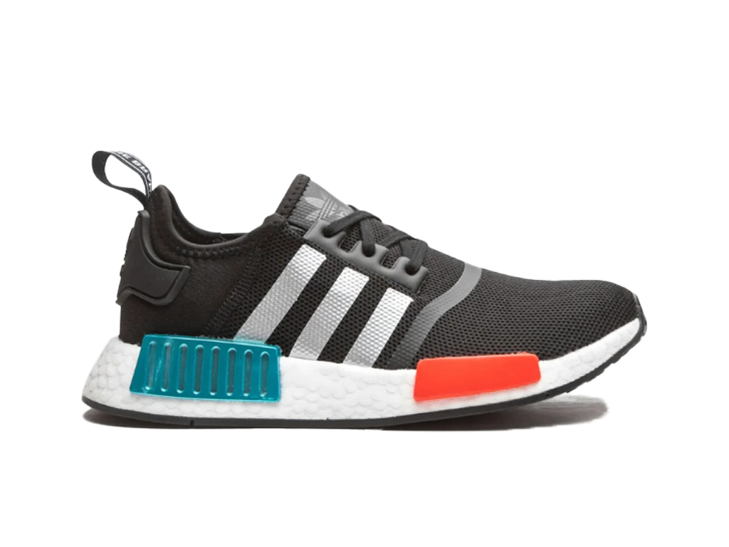 Adidas NMD R1 Core Black Silver Metallic (GS)-sneakers-Adidas-pikastore.cz