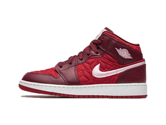 Nike Air Jordan 1 Mid SE GS Red Quilted