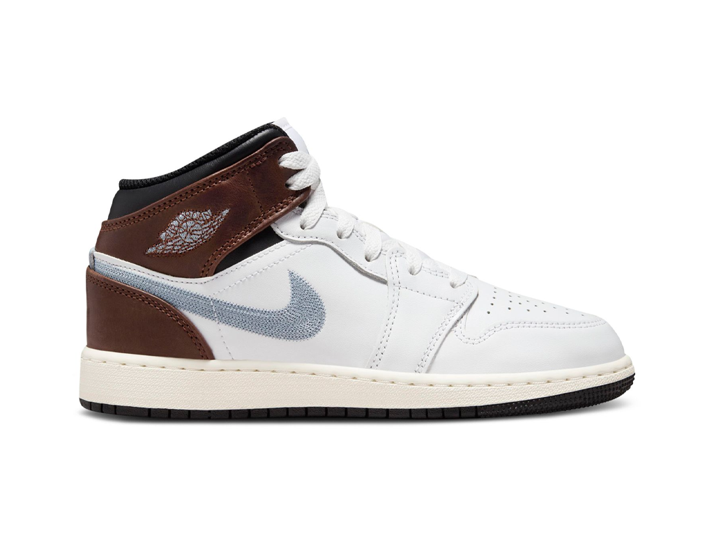 Nike Air Jordan 1 Mid SE GS White Blue Grey-Air Jordan-pikastore.cz