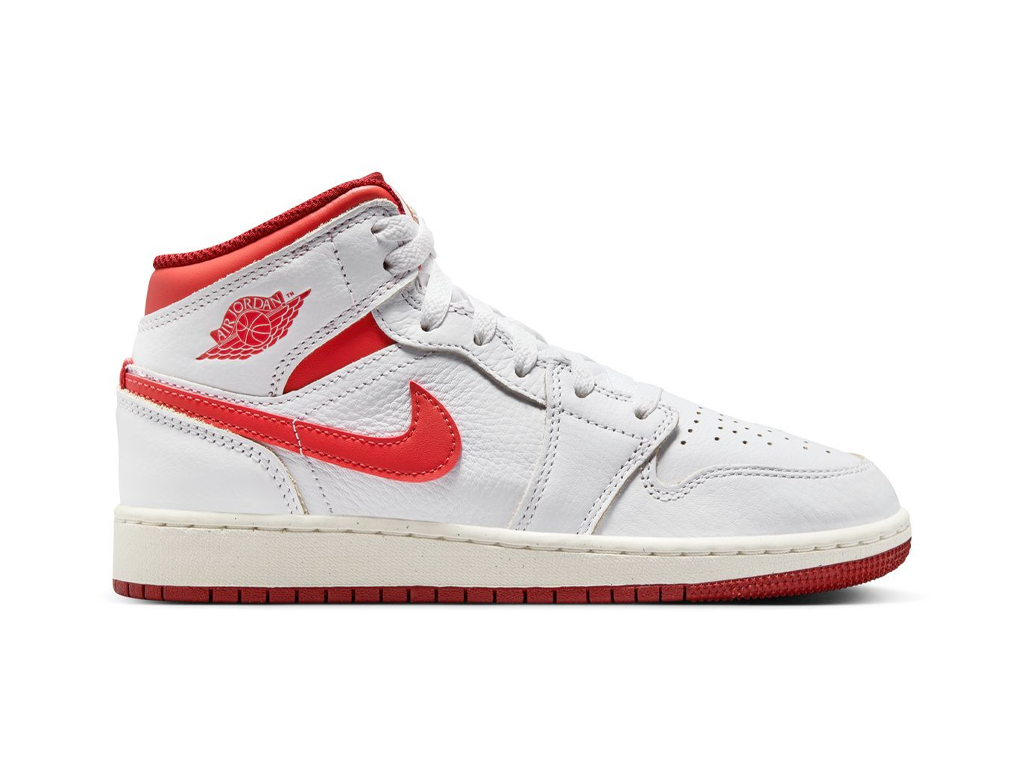 Nike Air Jordan 1 Mid SE GS White Dune Red-Air Jordan-pikastore.cz