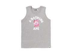 BAPE ABC Camo College Tank Top Grey Pink