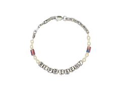 Beaded Represent Bracelet Silver