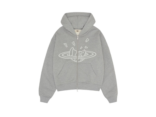 Broken Planet Zip Up Hoodie Heather Grey