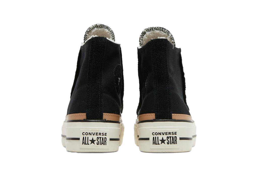 Converse Wmns Chuck Taylor All Star Raw Edge Platform High Black Champagne Tan-Converse-pikastore.cz