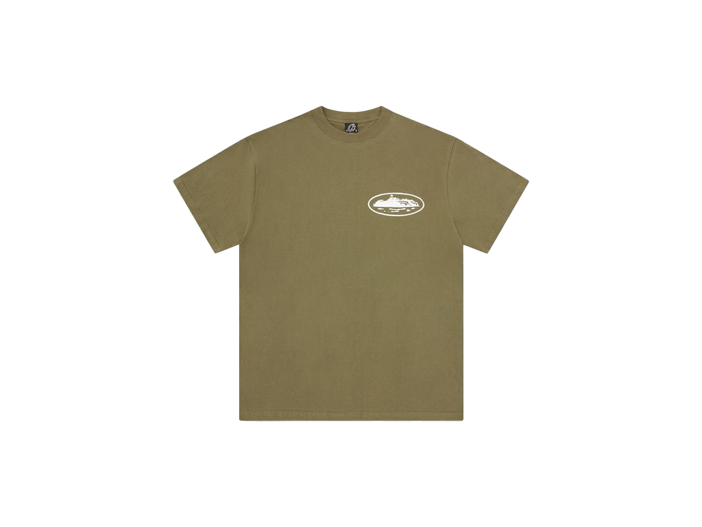 Corteiz Island Puff Print Tee Olive-Corteiz-pikastore.cz