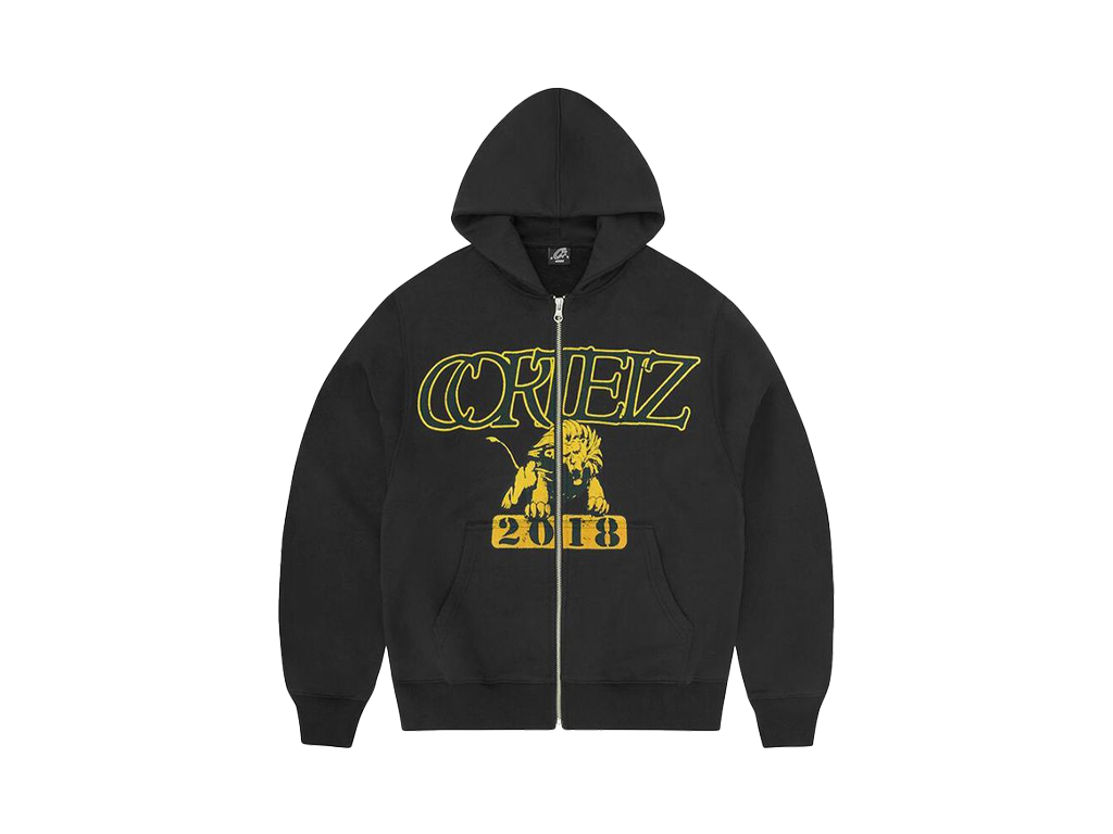 Corteiz Lion Boxy Zip Hoode Black-Corteiz-pikastore.cz