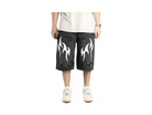 Custom Leather Tribal Shorts Black-Kalhoty-Custompantsprg-pikastore.cz