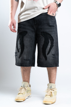 Custom Leather Tribal Shorts Black