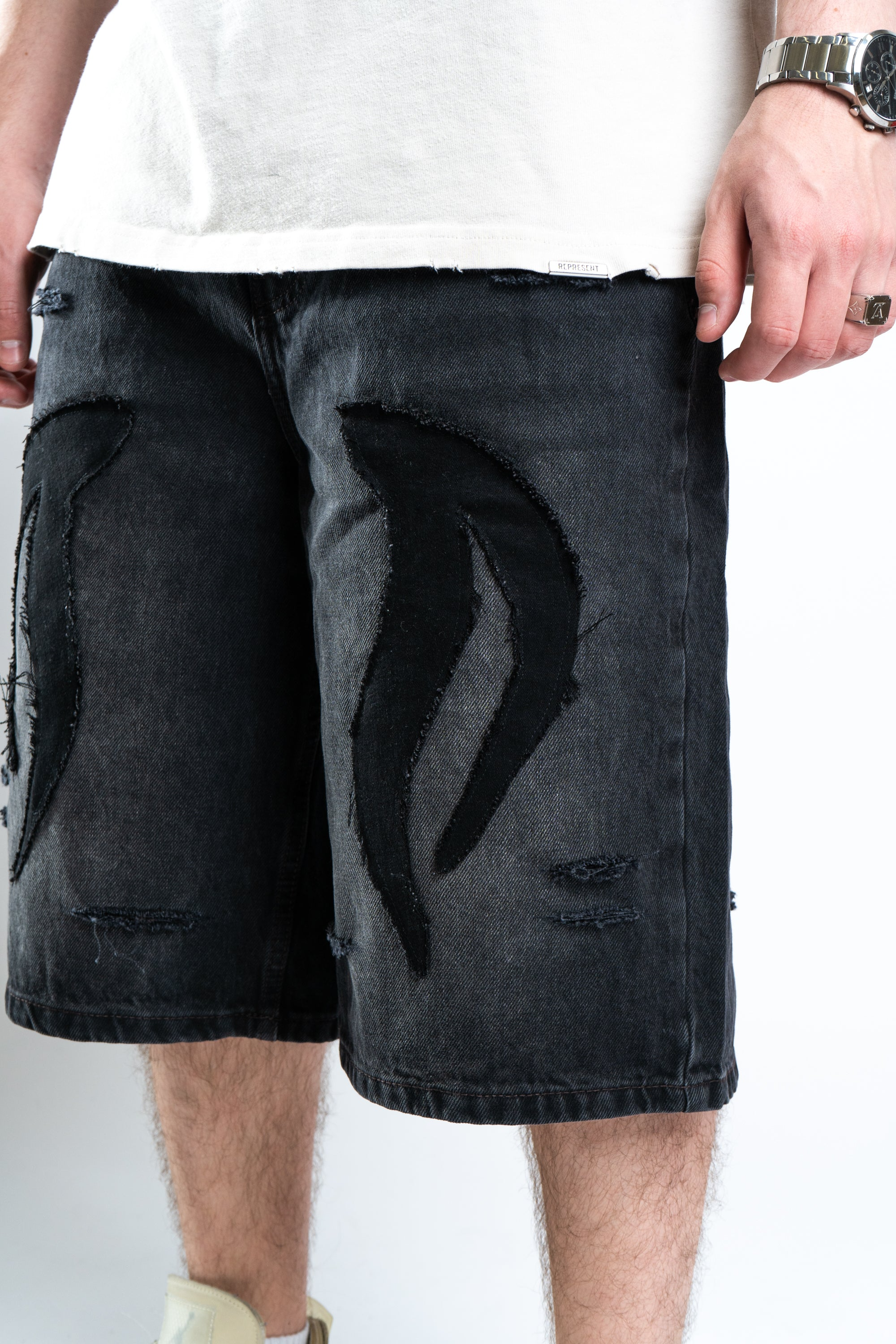Custom Tribal Shorts Black-Kalhoty-Custompantsprg-pikastore.cz