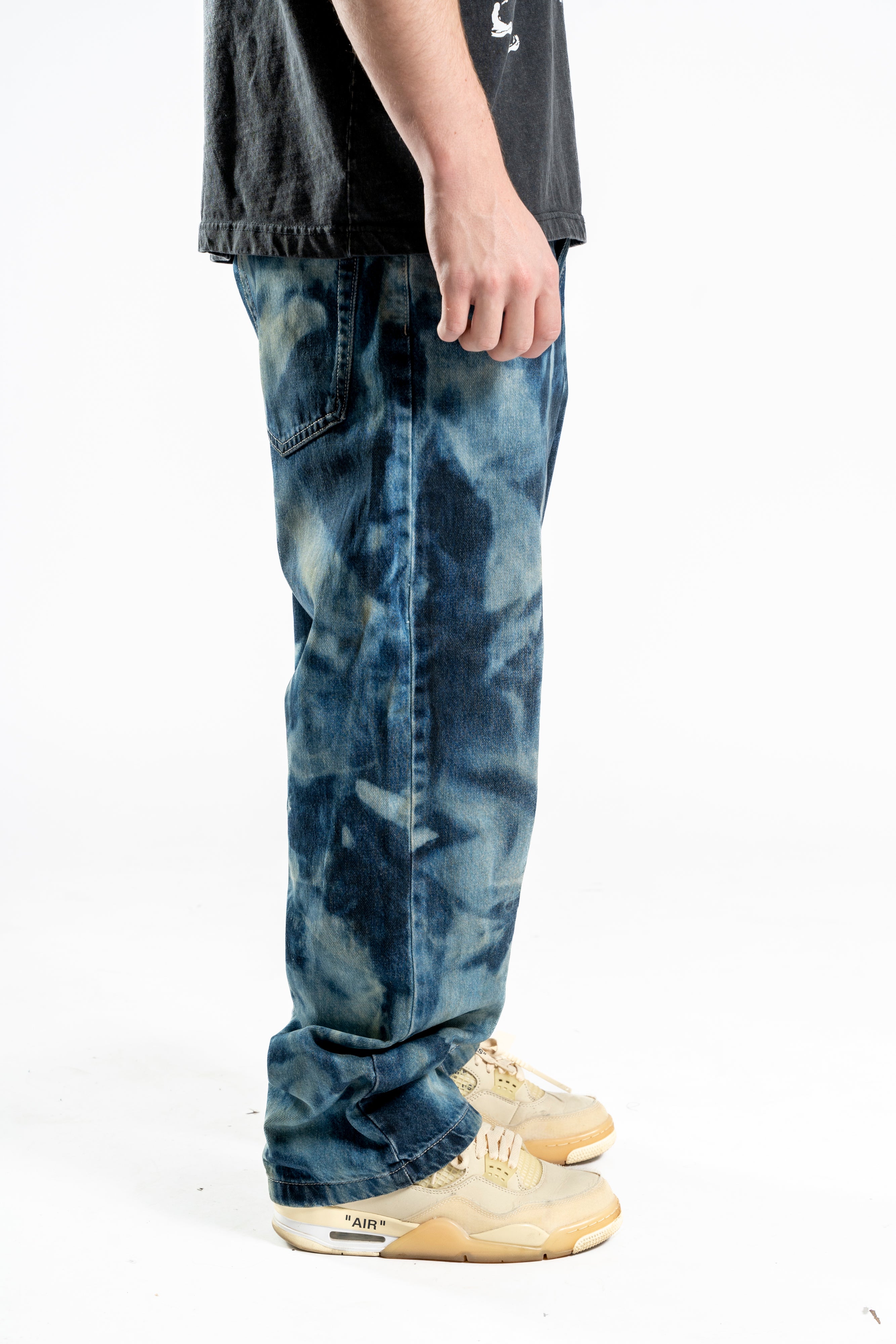 Custom Blue Bleached Jeans