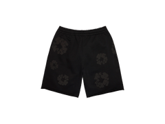 Denim Tears Faded Mono Cotton Wreath Sweatshorts Black