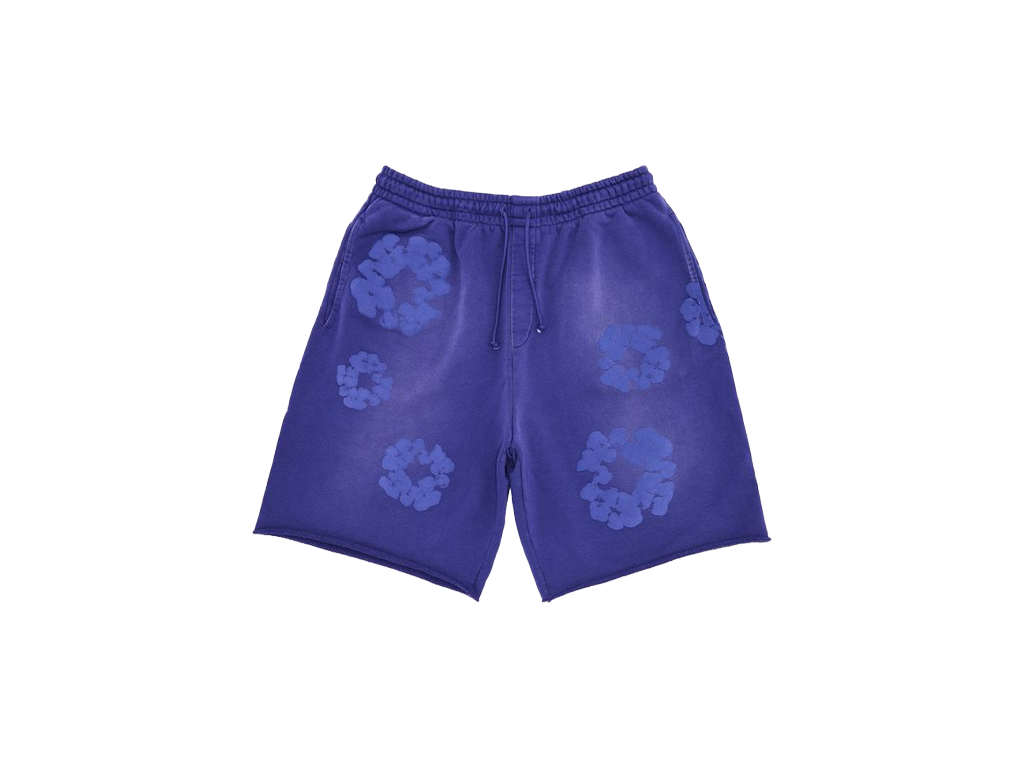 Denim Tears Mono Cotton Wreath Sweat Shorts Washed Blue-Denim Tears-pikastore.cz